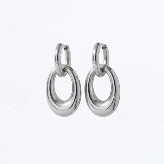 Boucles d'oreilles acier inoxydable argent Laurine Bellaime