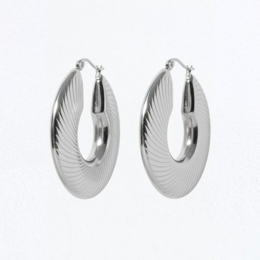 Boucles d'oreilles acier inoxydable argent Maeva
