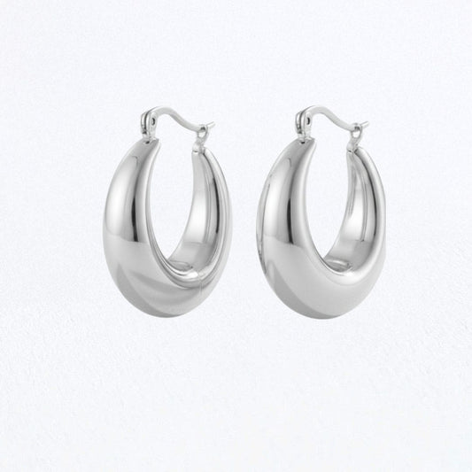 Boucles d'oreilles acier inoxydable argent Magdalena Bellaime