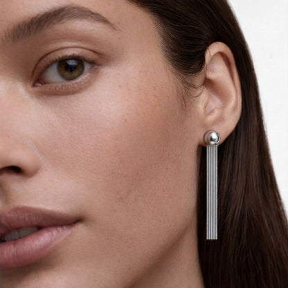 Boucles d'oreilles acier inoxydable argent Olivia Bellaime 2