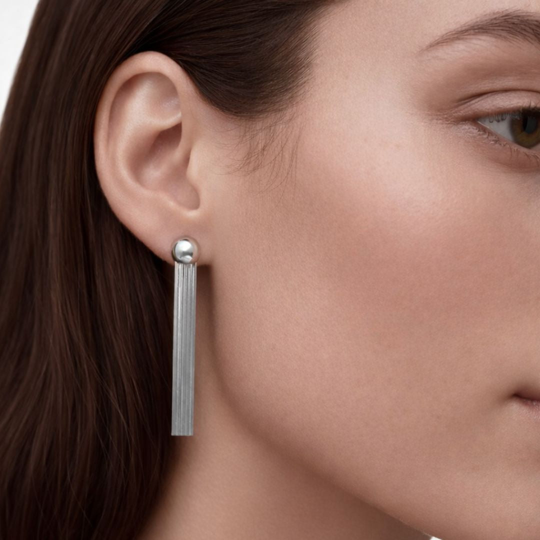 Boucles d'oreilles acier inoxydable argent Olivia Bellaime 3