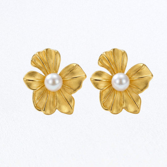 Boucles d'oreilles fleur acier inoxydable Constance Bellaime