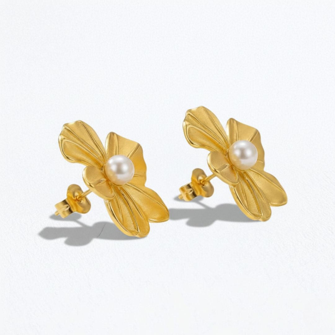 Boucles d'oreilles fleur acier inoxydable Constance Bellaime 4