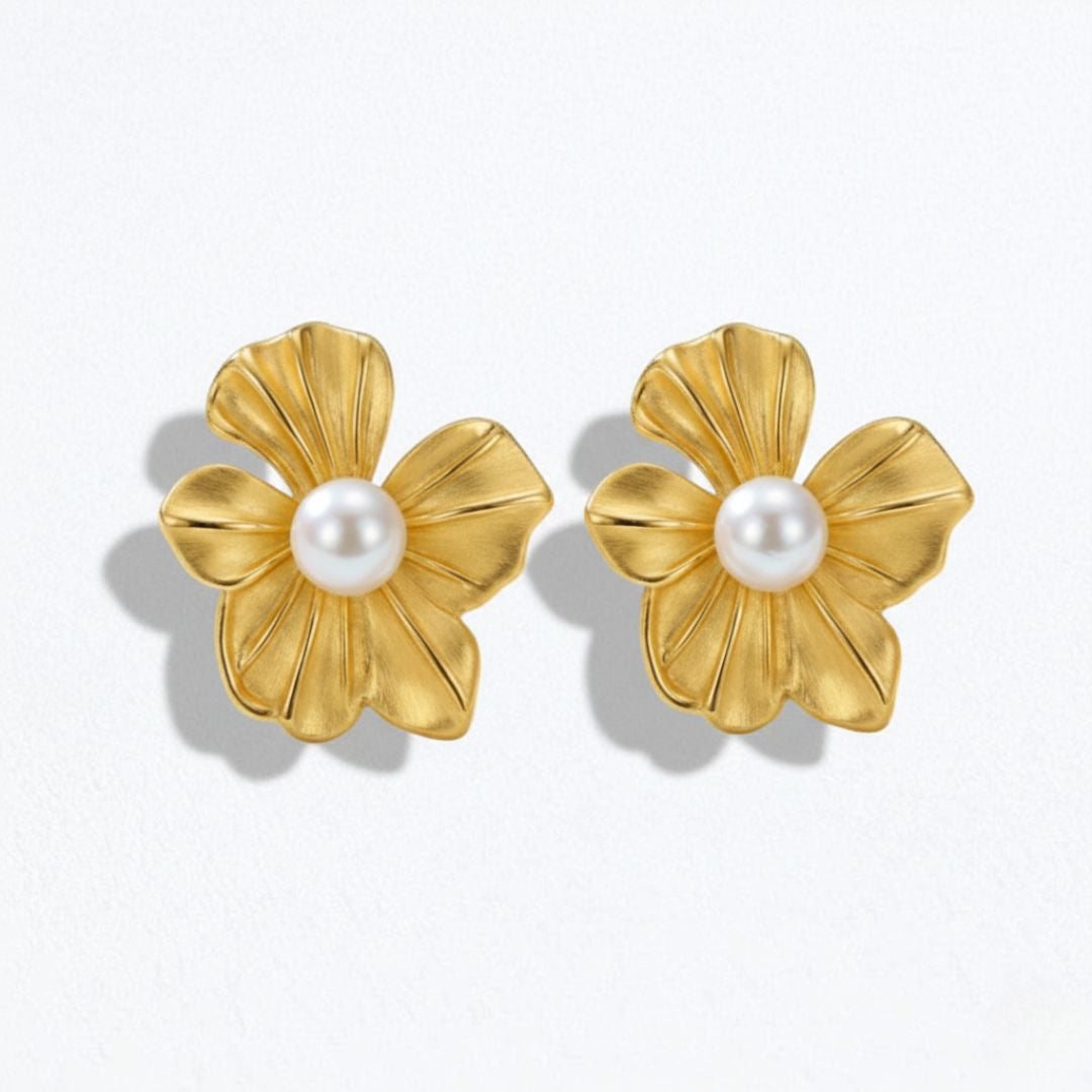 Boucles d'oreilles fleur acier inoxydable Constance Bellaime