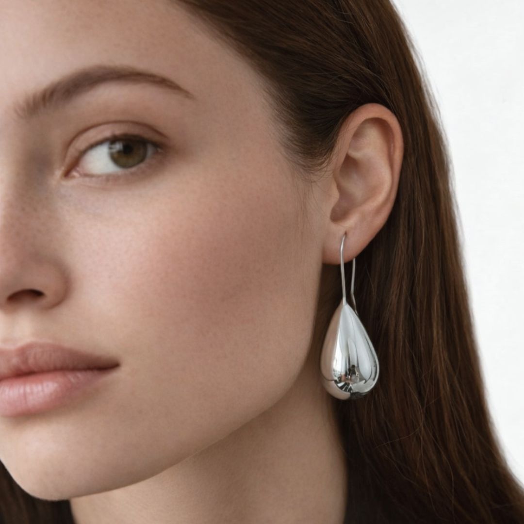 Boucles d'oreilles acier inoxydable argent Diane Bellaime 2