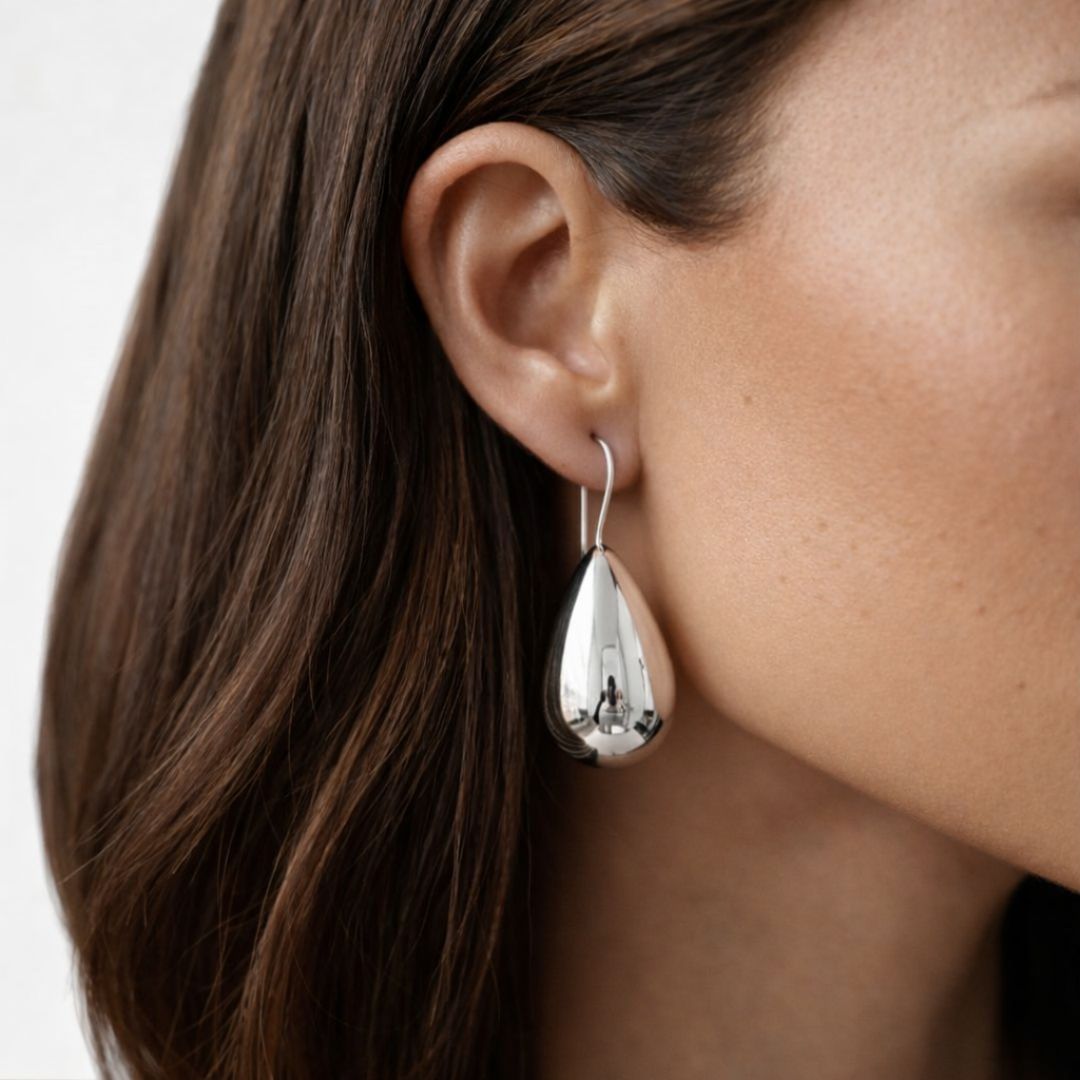 Boucles d'oreilles acier inoxydable argent Diane Bellaime 3