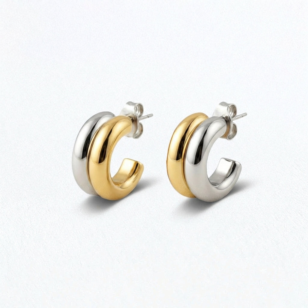 Boucles d'oreilles créoles acier inoxydable Eclypse