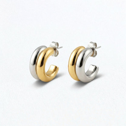 Boucles d'oreilles créoles acier inoxydable Eclypse