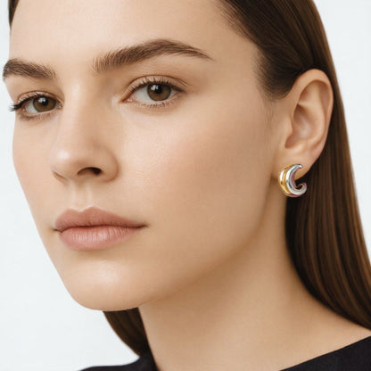 Boucles d'oreilles créoles acier inoxydable Eclypse 2