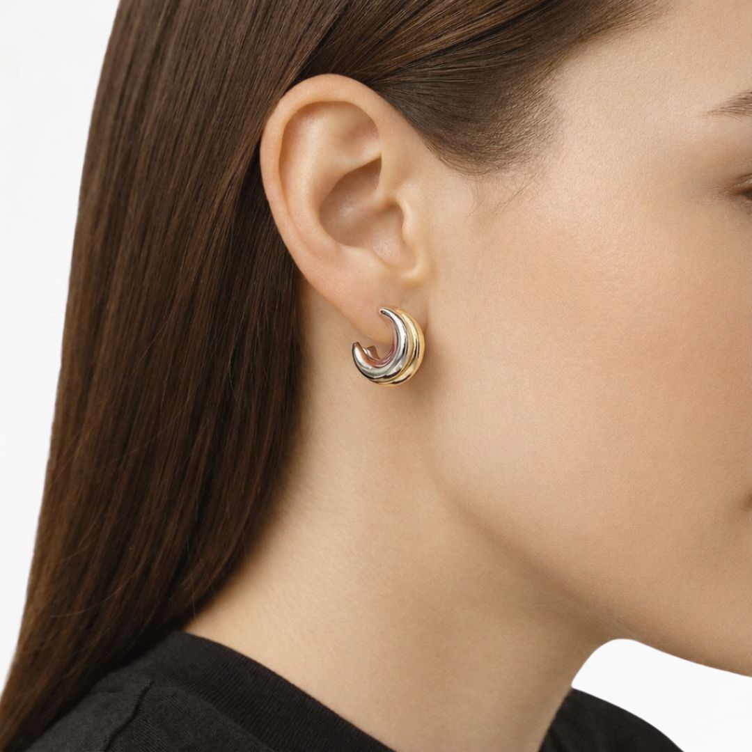 Boucles d'oreilles créoles acier inoxydable Eclypse 3