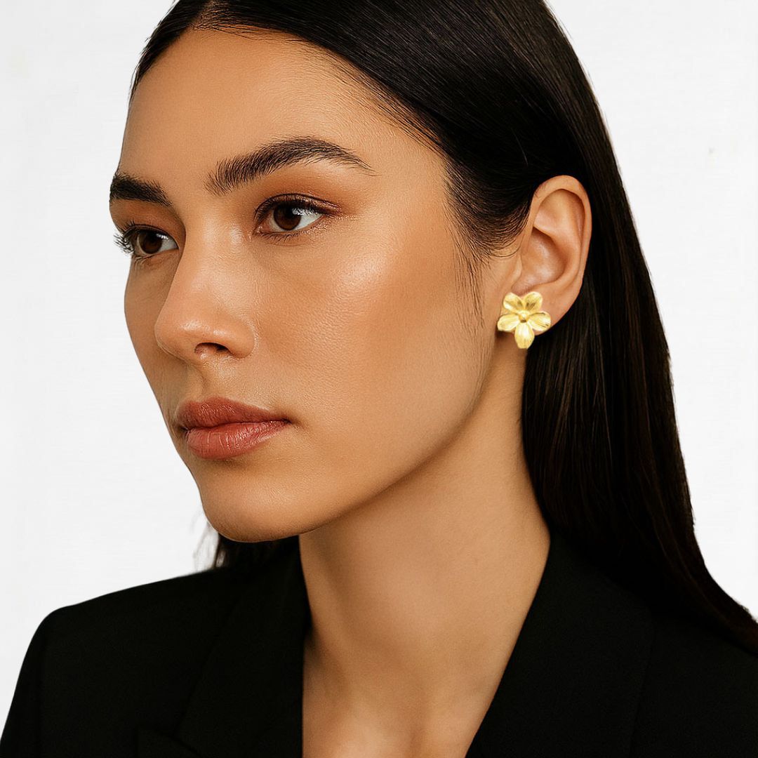 Boucles d'oreilles fleur acier inoxydable Flora 2