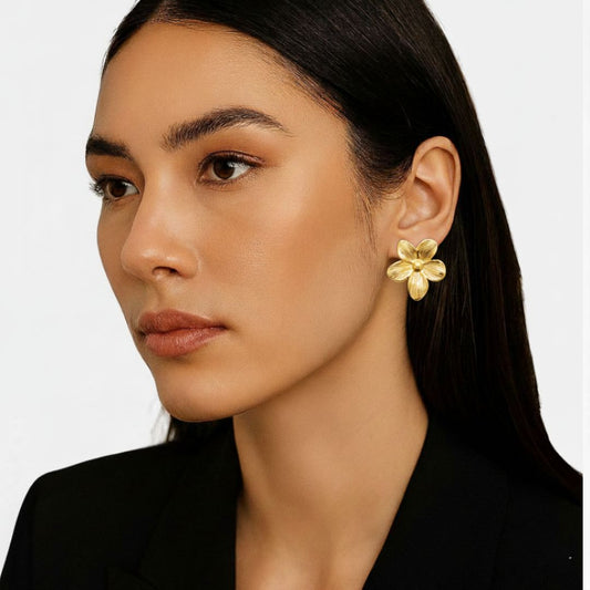 Boucles d'oreilles fleur acier inoxydable Flora 2