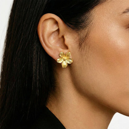Boucles d'oreilles fleur acier inoxydable Flora 3