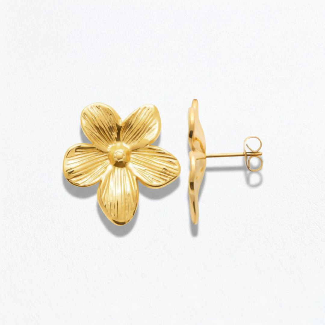 Boucles d'oreilles fleur acier inoxydable Flora Bellaime 4