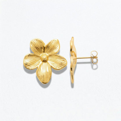 Boucles d'oreilles fleur acier inoxydable Flora Bellaime 4