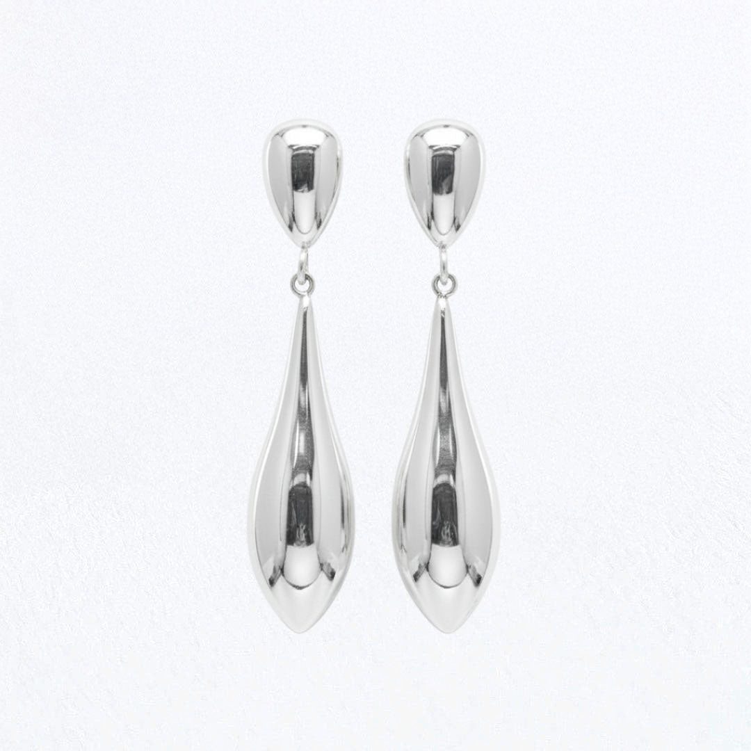 Boucles d'oreilles acier inoxydable argent Galia