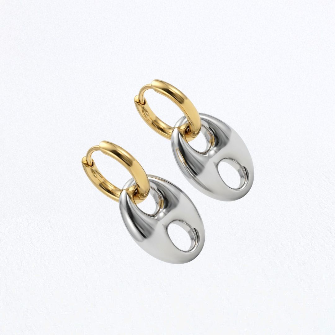 Boucles d'oreilles acier inoxydable or argent Lina 5