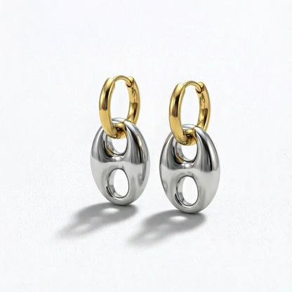 Boucles d'oreilles acier inoxydable or argent Lina Bellaime