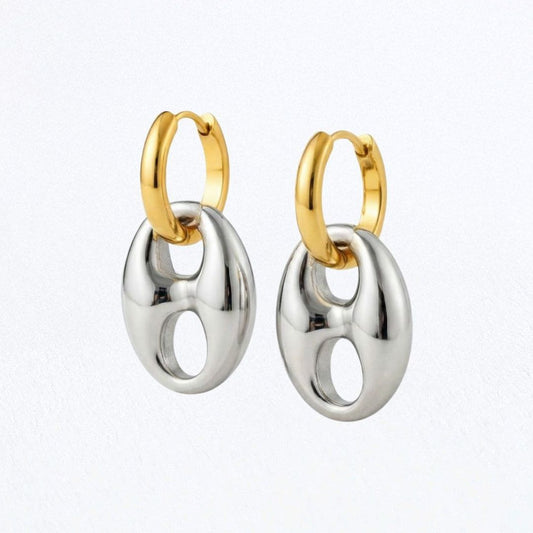 Boucles d'oreilles acier inoxydable or argent Lina