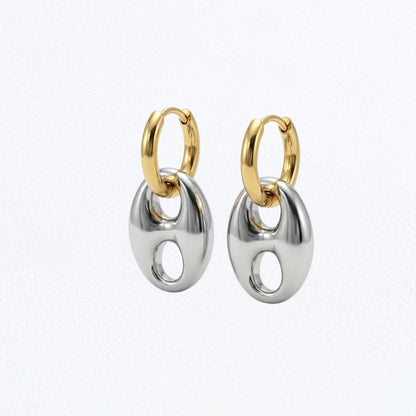 Boucles d'oreilles acier inoxydable or argent Lina