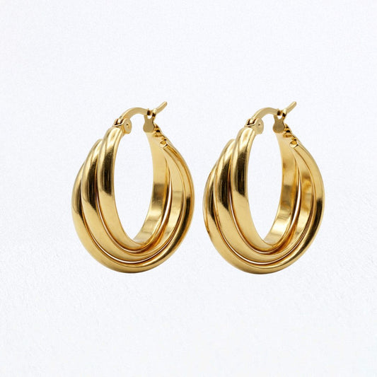 Boucles d'oreilles créoles acier inoxydable or Lucia Bellaime