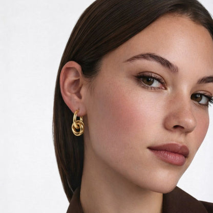 Boucles d'oreilles acier inoxydable or Lucy Bellaime 2