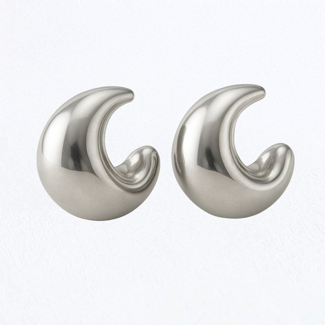 Boucles d'oreilles acier inoxydable argent Marta