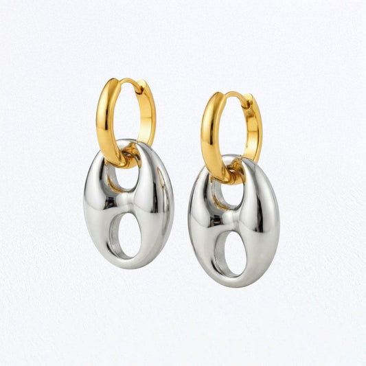 Boucles d'oreilles acier inoxydable or argent Lina