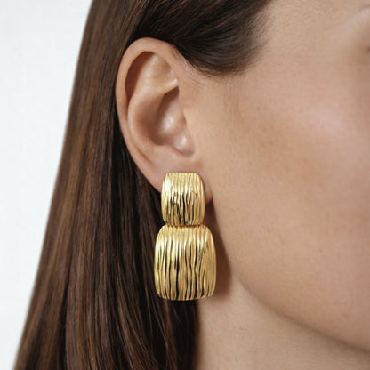 Boucles d'oreilles acier inoxydable or Aurora Bellaime 3