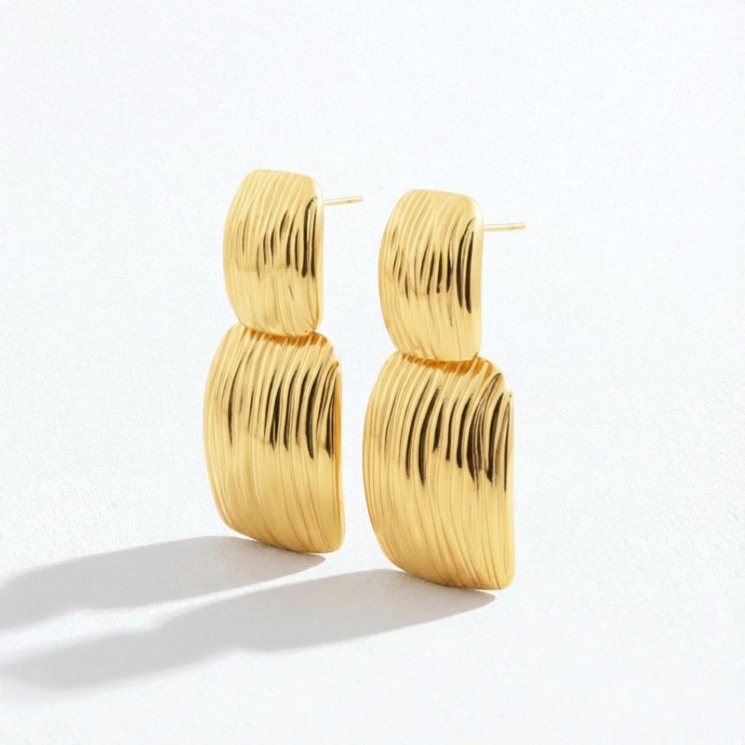 Boucles d'oreilles acier inoxydable or Aurora Bellaime 4