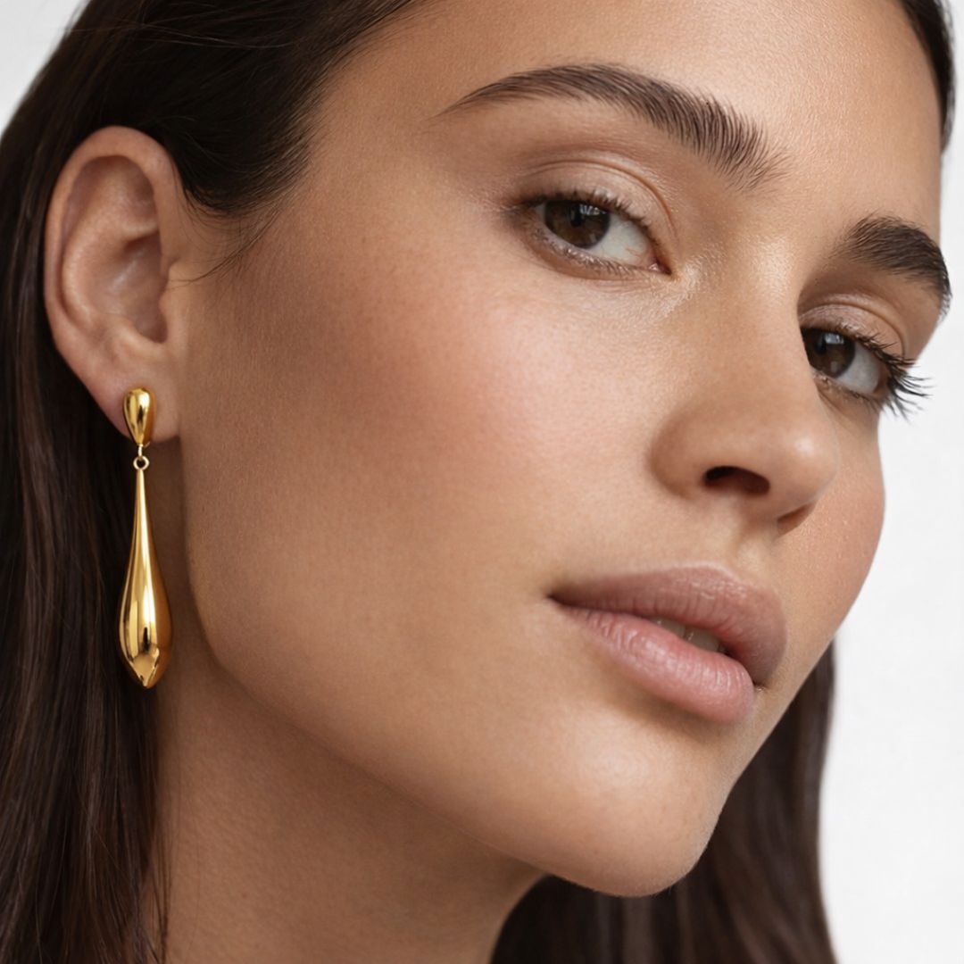 Boucles d'oreilles acier inoxydable or Galia Bellaime 2