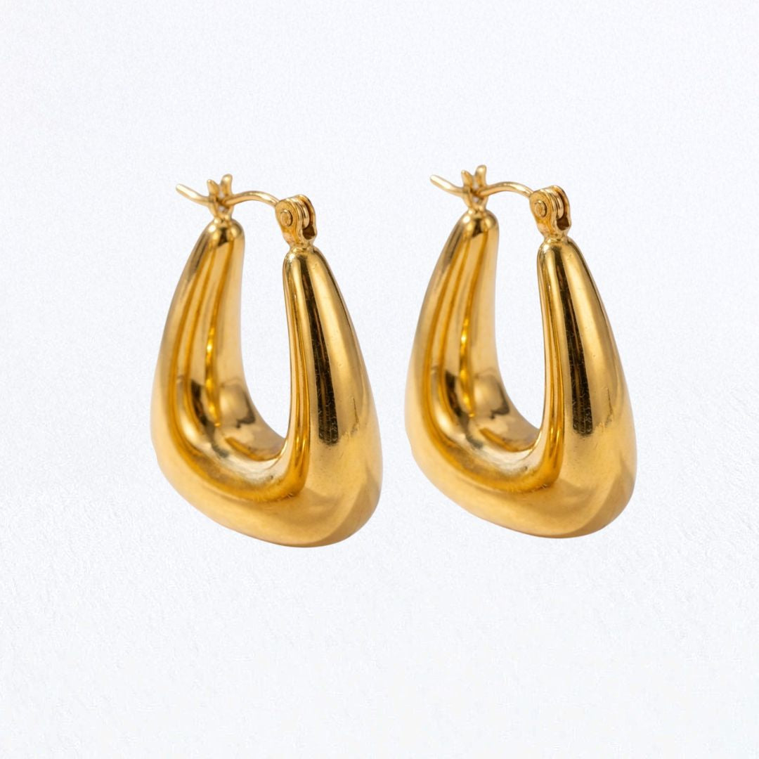Boucles d'oreilles acier inoxydable or Iris Bellaime