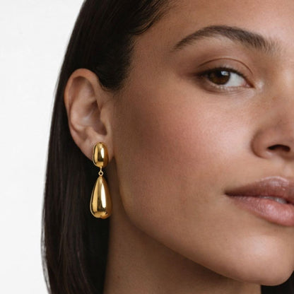 Boucles d'oreilles acier inoxydable or Isabeau Bellaime 2