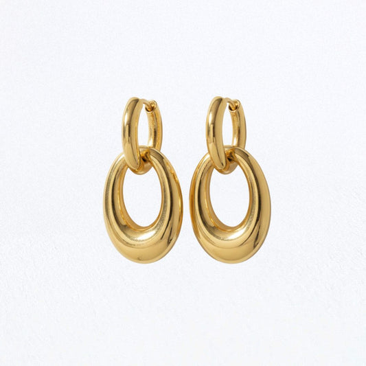 Boucles d'oreilles acier inoxydable or Laurine Bellaime