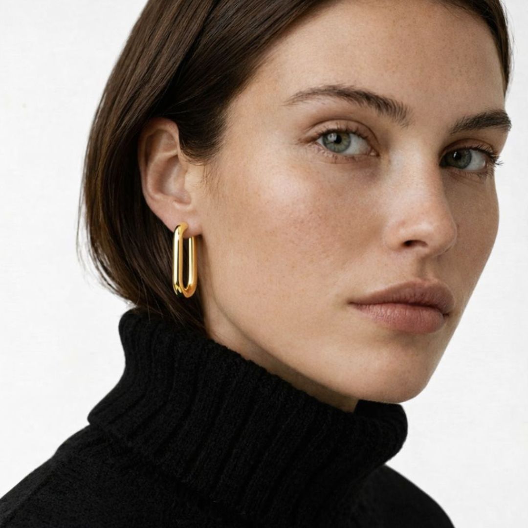 Boucles d'oreilles creoles acier inoxydable Leonie Bellaime 2