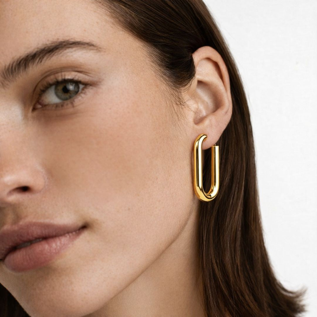 Boucles d'oreilles creoles acier inoxydable Leonie Bellaime 3