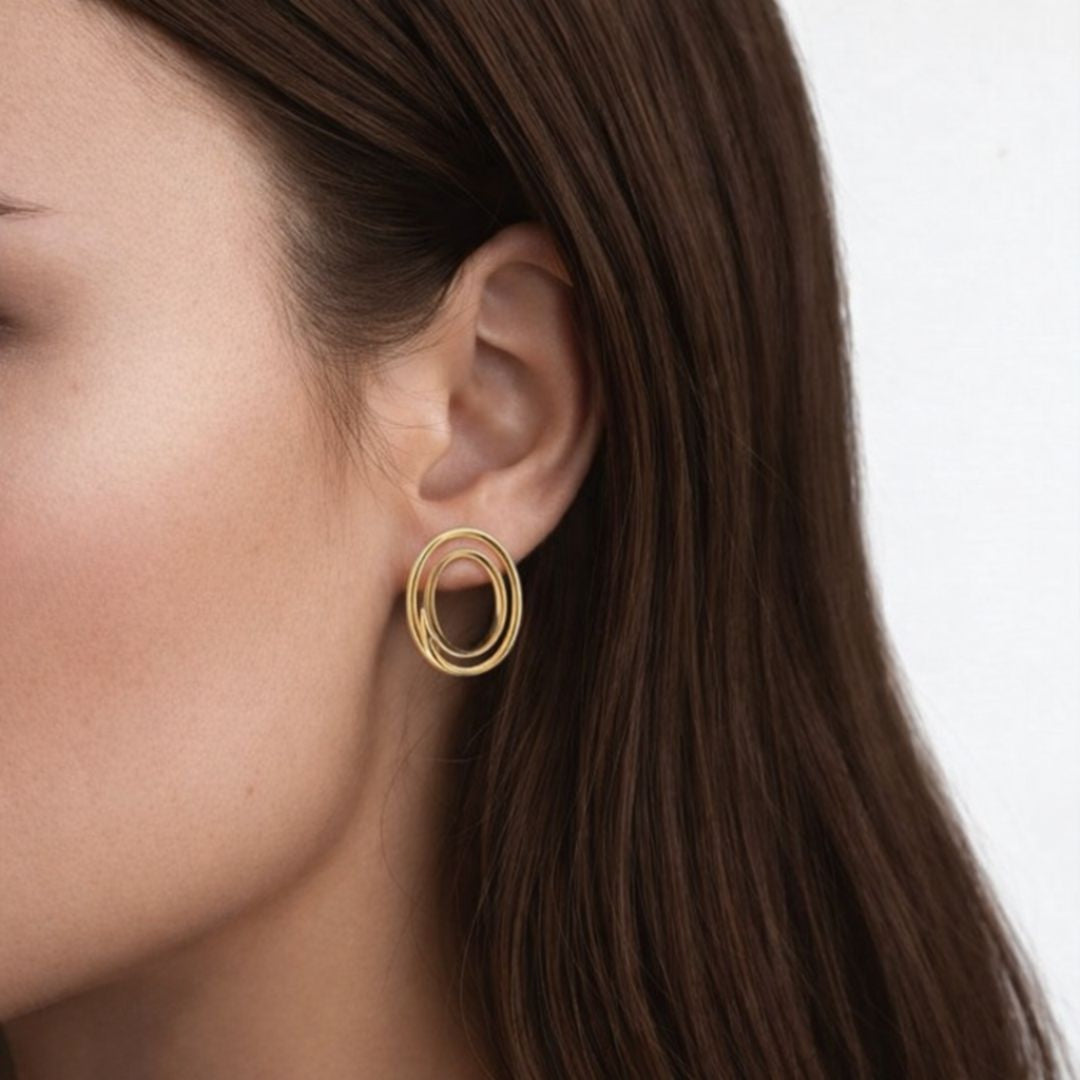 Boucles d'oreilles acier inoxydable Long Circle Bellaime 3