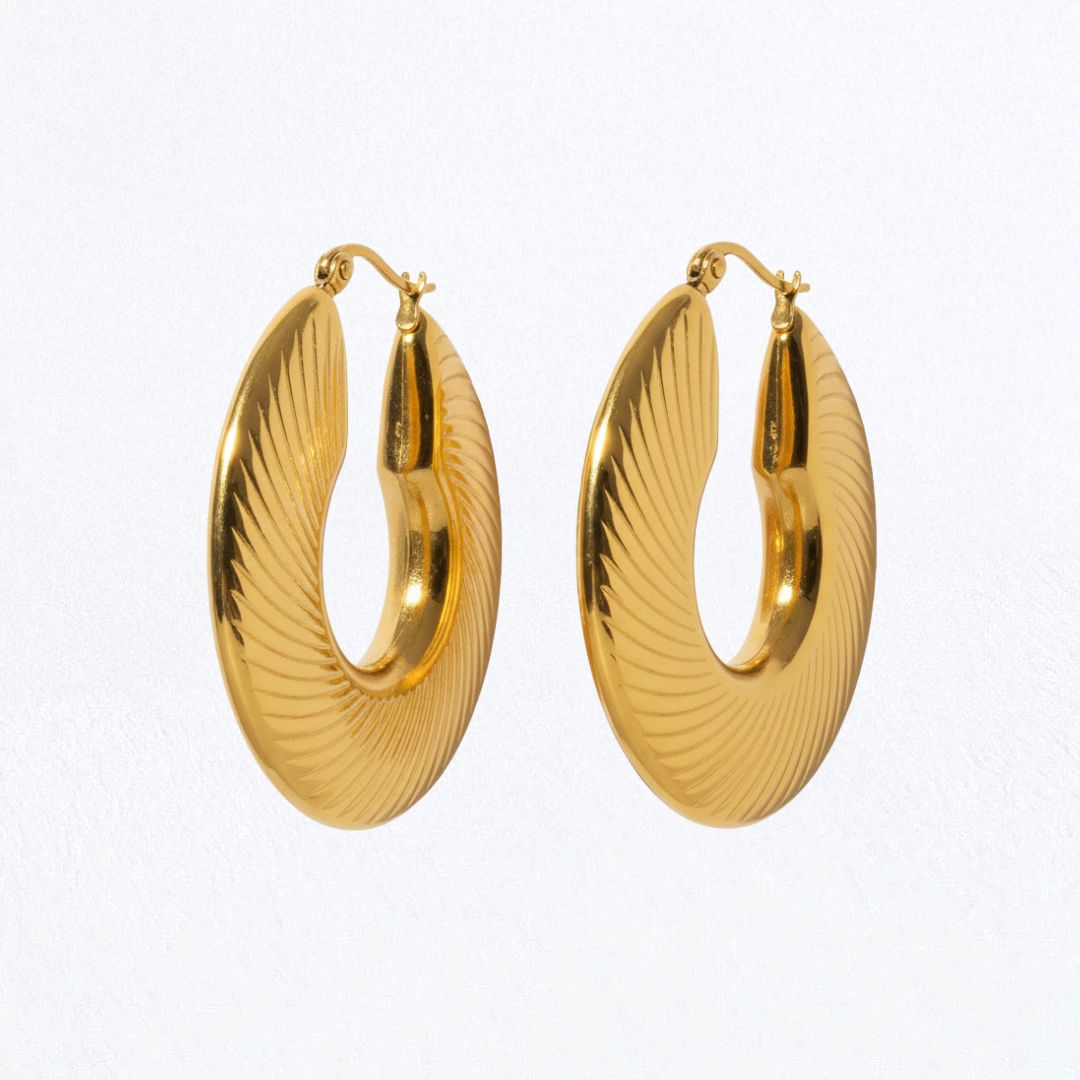 Boucles d'oreilles acier inoxydable or Maeva