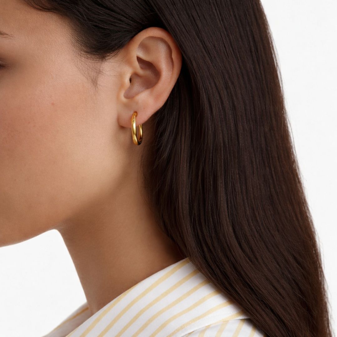 Boucles d'oreilles acier inoxydable or Philomene Bellaime 3