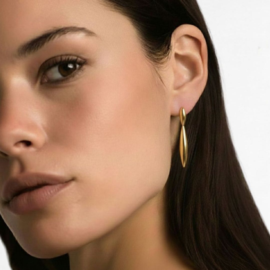 Boucles d'oreilles acier inoxydable or Serena Bellaime 2