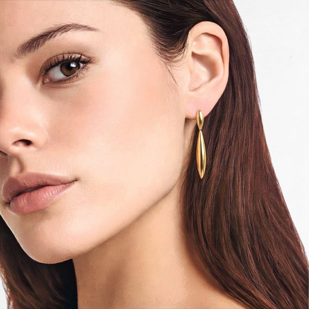 Boucles d'oreilles acier inoxydable or Serena Bellaime 2