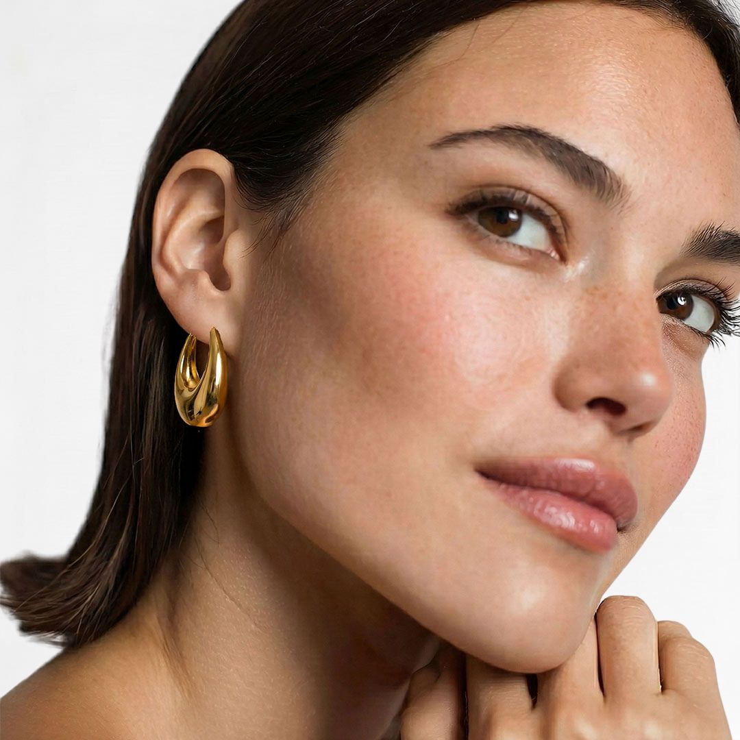 Boucles d'oreilles acier inoxydable or Vela 2