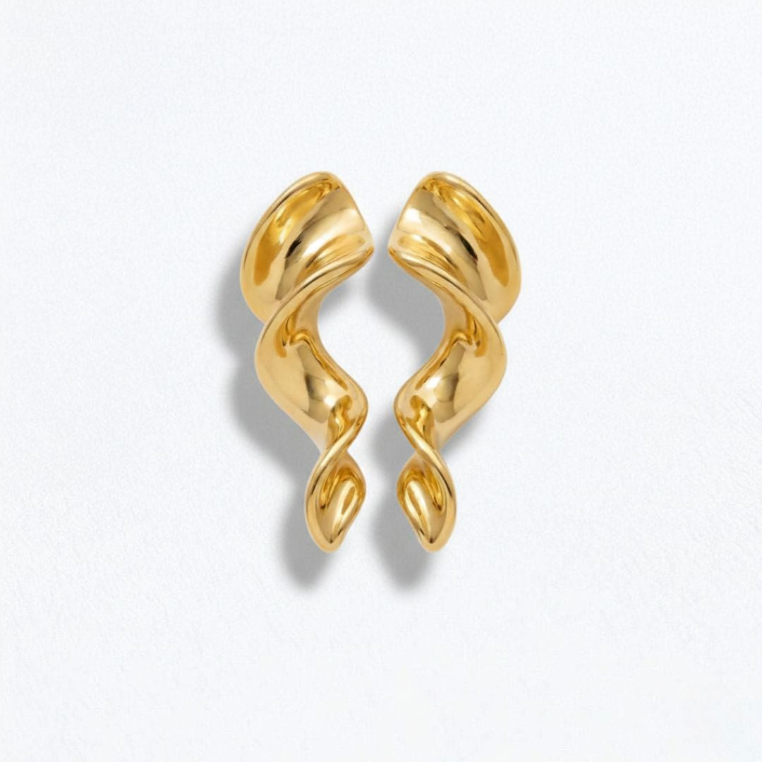 Boucles d'oreilles acier inoxydable or Spirale Bellaime