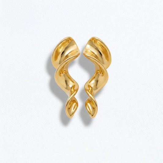 Boucles d'oreilles acier inoxydable or Spirale Bellaime