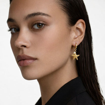 Boucles d'oreilles étoile de mer acier inoxydable Star Pearl Bellaime 2