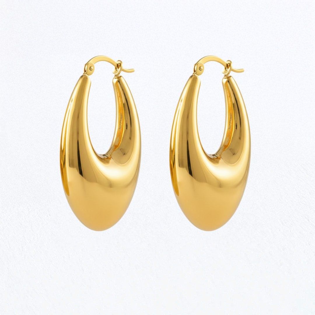 Boucles d'oreilles acier inoxydable or Vela