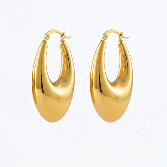 Boucles d'oreilles acier inoxydable or Vela