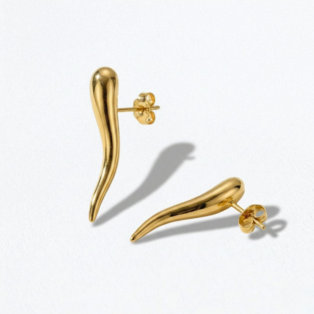 Boucles d'Oreilles Wave - Acier inoxydable - Couleur or