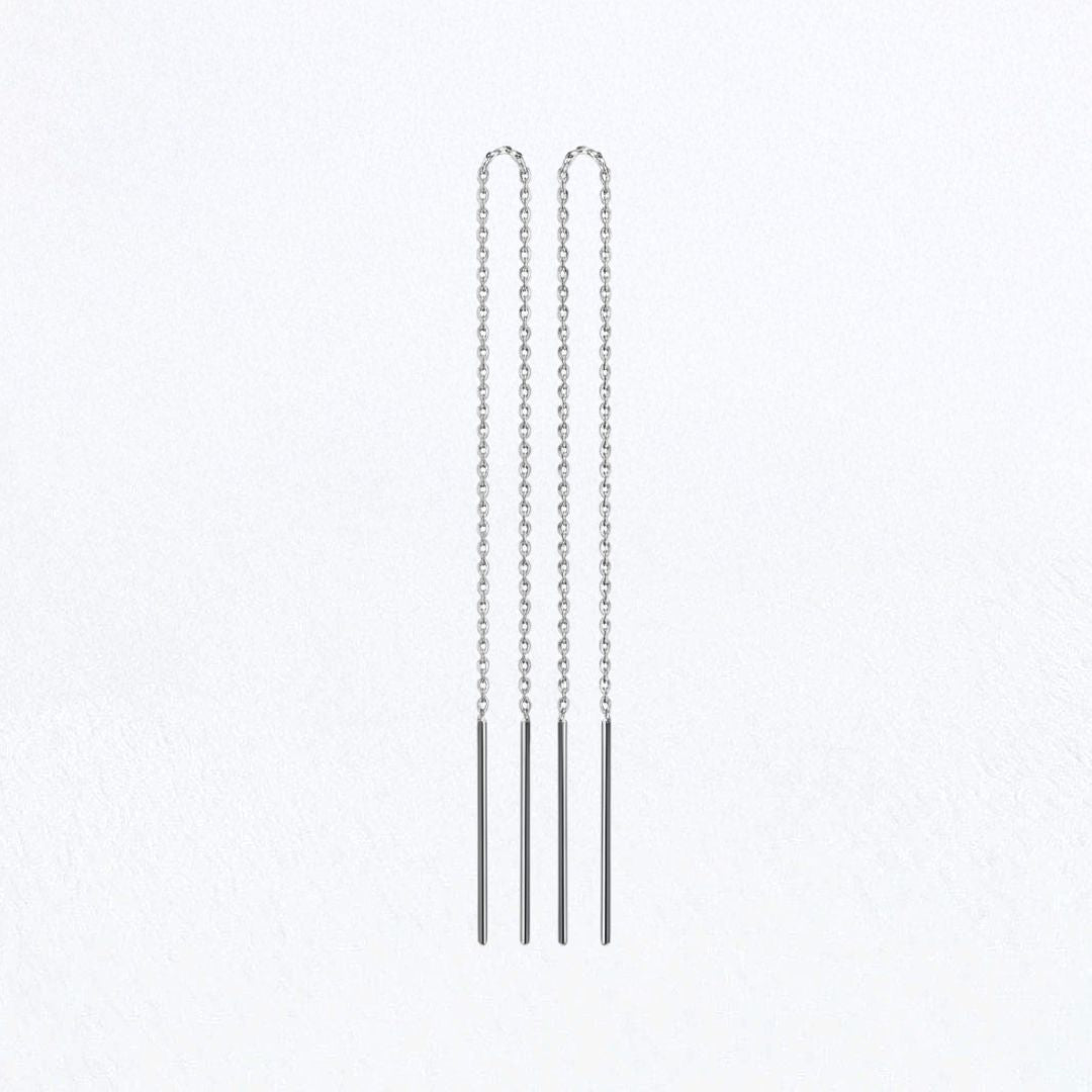 Boucles d'Oreilles fil pendantes argent 925 Purity Bellaime