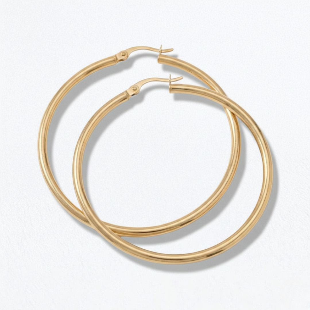 Boucles d'oreilles créoles 7 cm acier inoxydable Bellaime 4